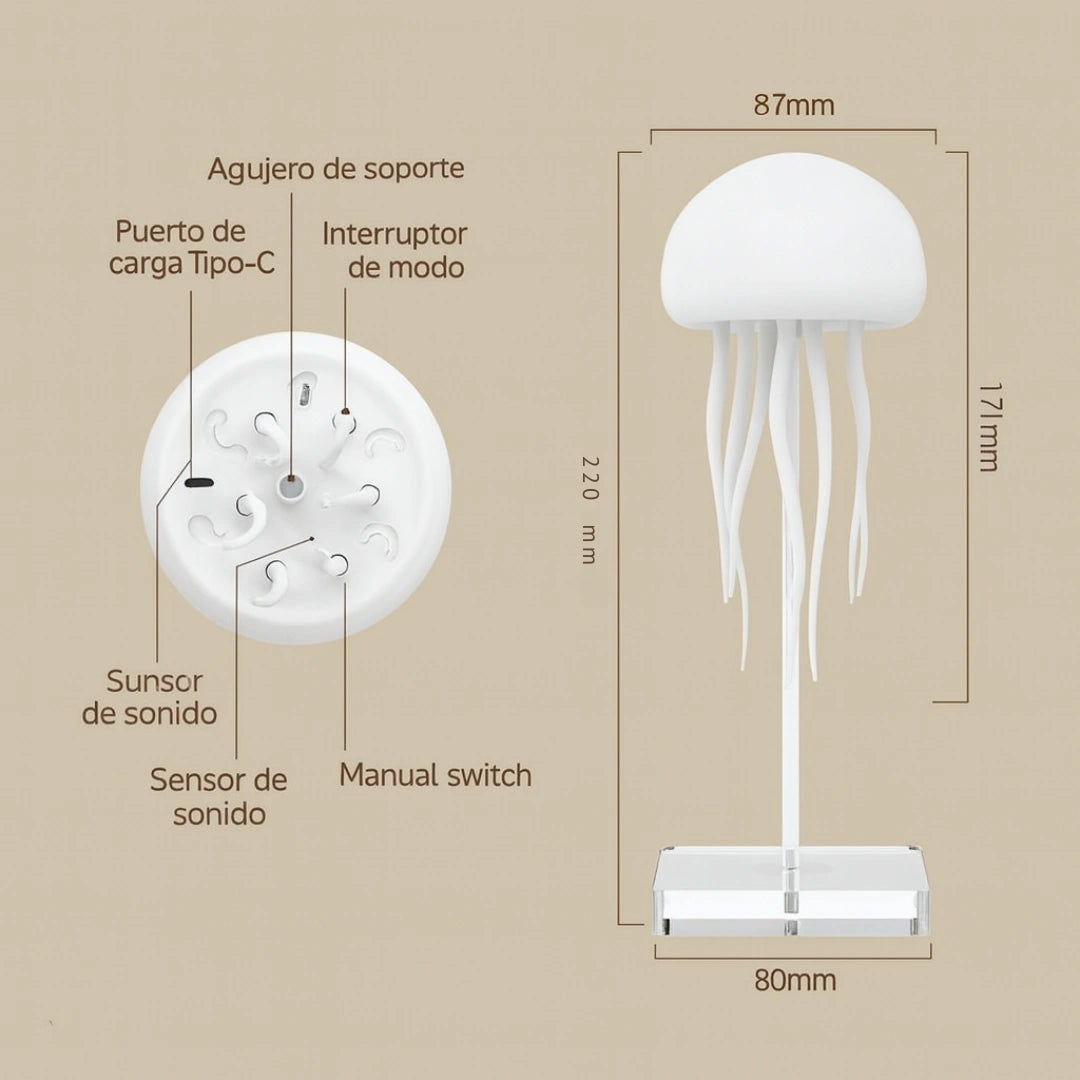 Lampara medusa - Sorprende con calma y magia en segundos 🪼✨